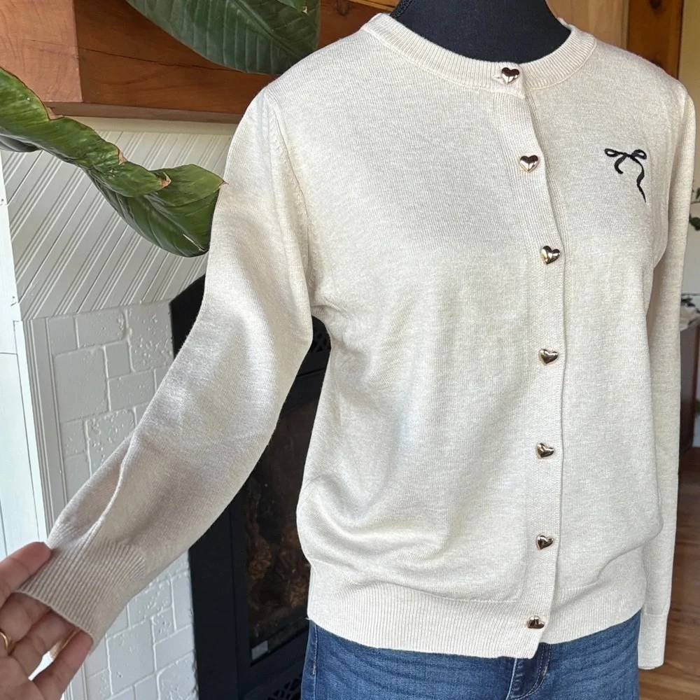 Cardigan with Heart Buttons - Picture 5 of 10